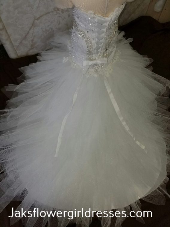 Fit and flare Twelve-month-old size flower girl dress.