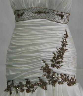 ivory and chocolate wedding dress