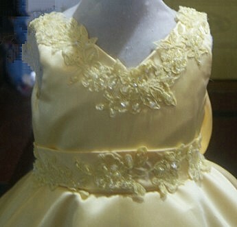 yellow lace infant flower girl dress