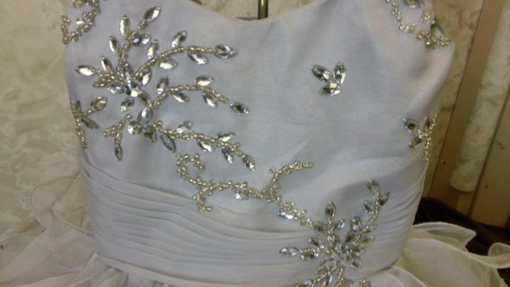 Infant wedding dresses with ruffle skirt