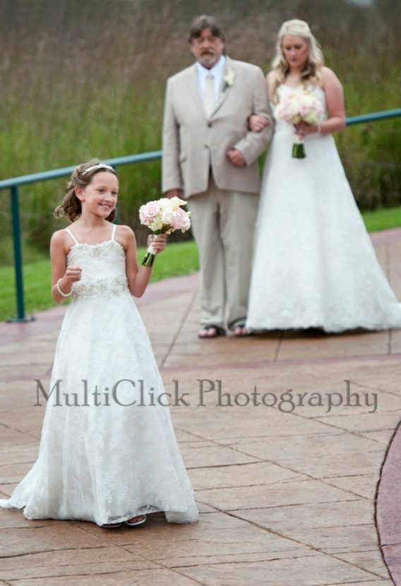 matching bride and flower girl dresses