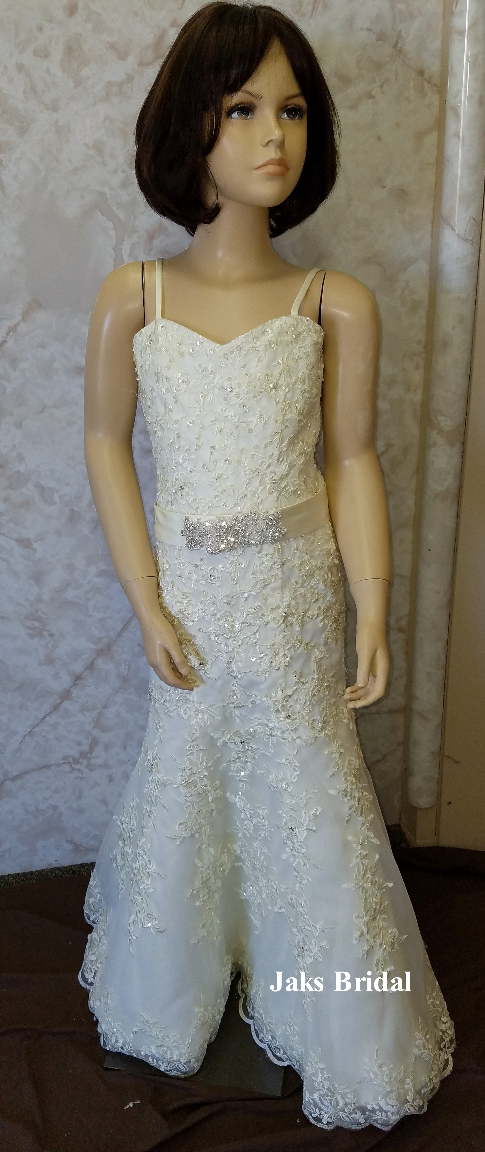 ivory lace miniature wedding dress