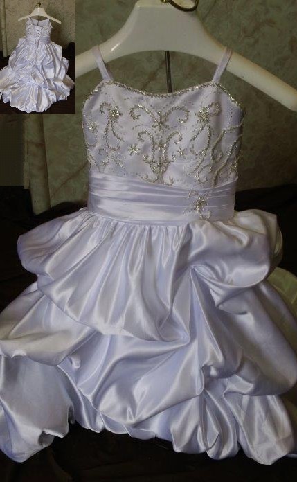 champagne toddler flower girl dress with train