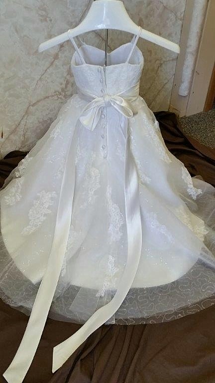 baby flower girl dress with sparkling sequins and crystal beaded sash
