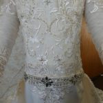 lace and dazzling belted flower girl dress