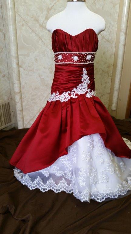 red miniature wedding dresses