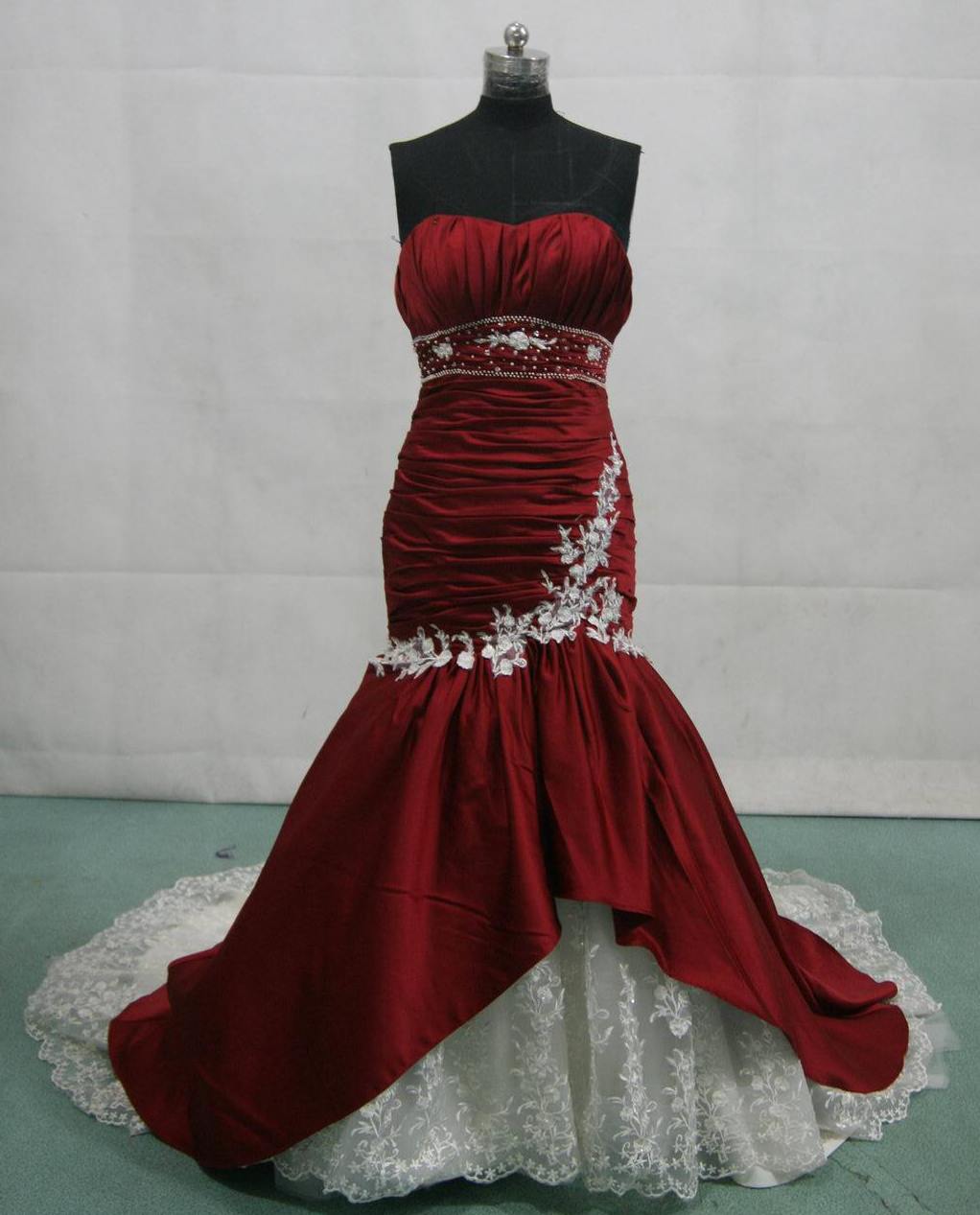 bridesmaid dresses in red and white