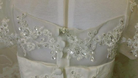 light ivory lace flower girl dress