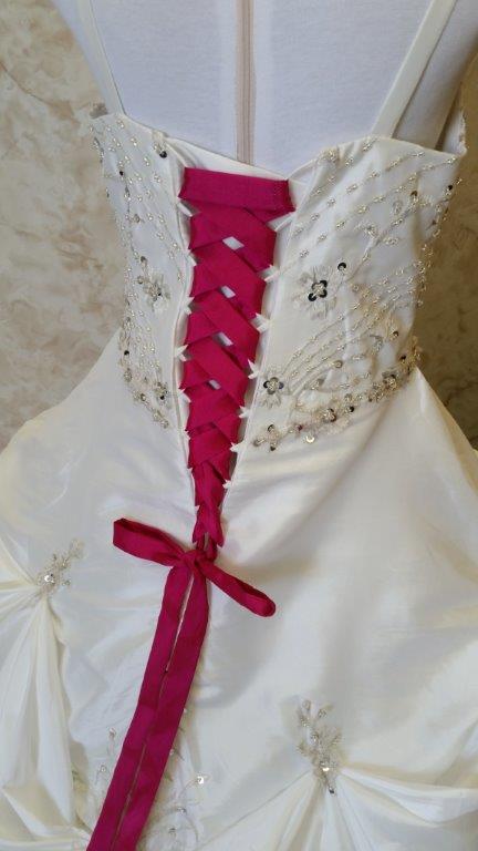 fuschia corset back flower girl dress