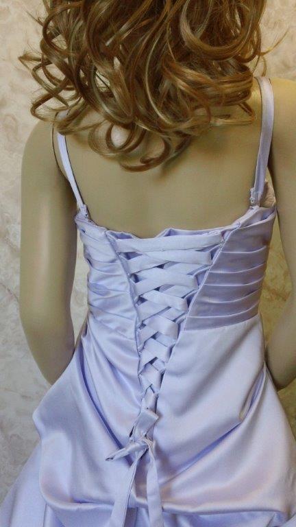 orchid bridesmaid dress with corset back