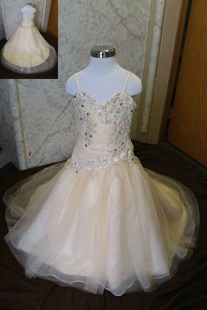 champagne baby dress for a wedding