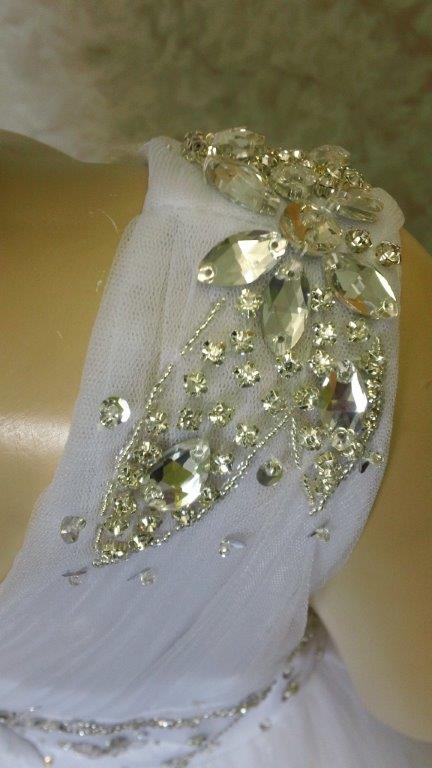 jewel encrusted flower girl wedding dress
