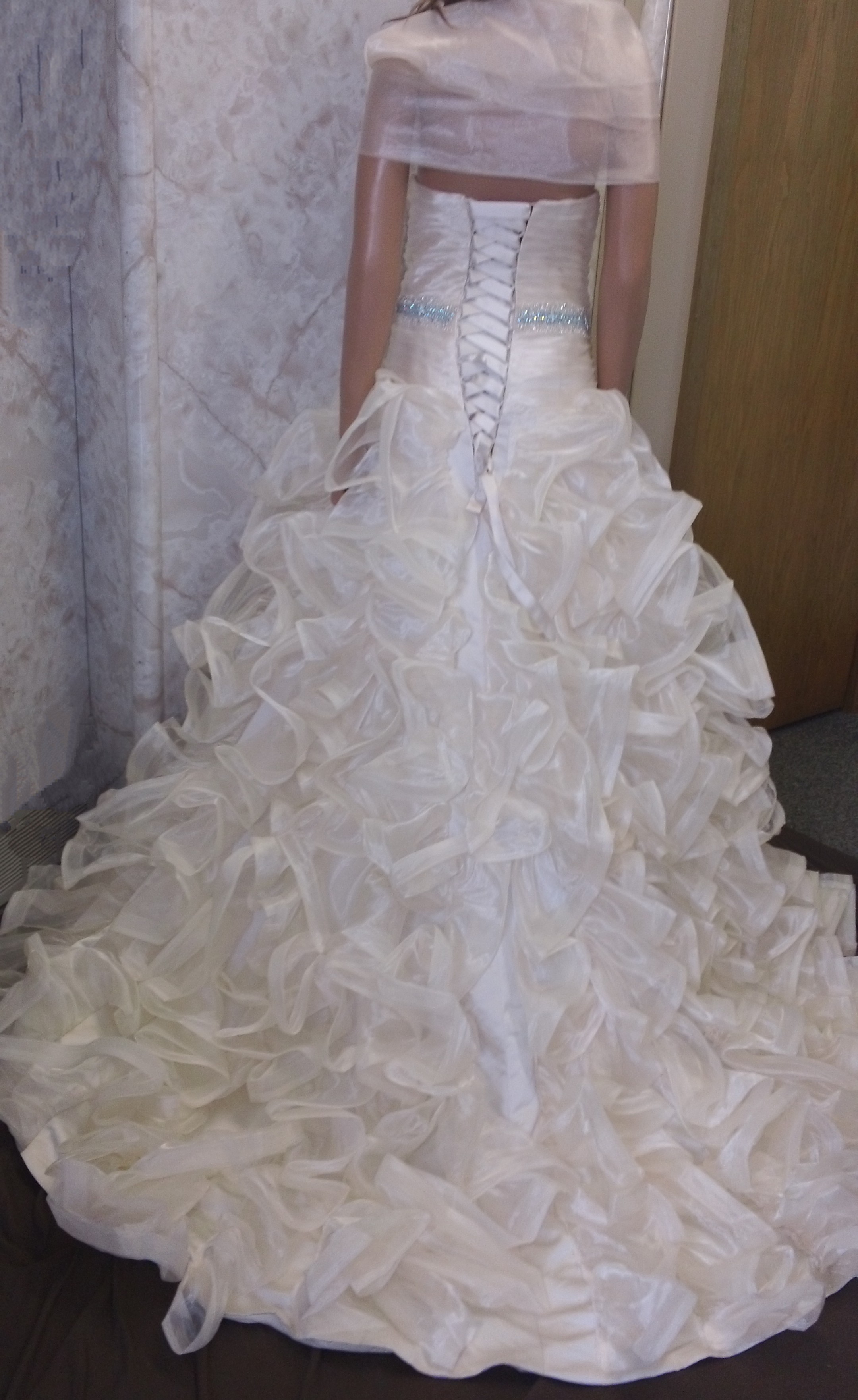 organza ruffle ball gown wedding dress