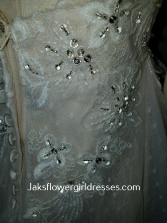 silver beaded lace applique