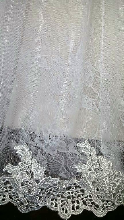 Infant flower girl dress with lace train