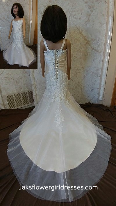 miniature bridal gown with train