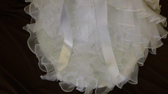 wedding dresses for bride and baby girl ruffle train