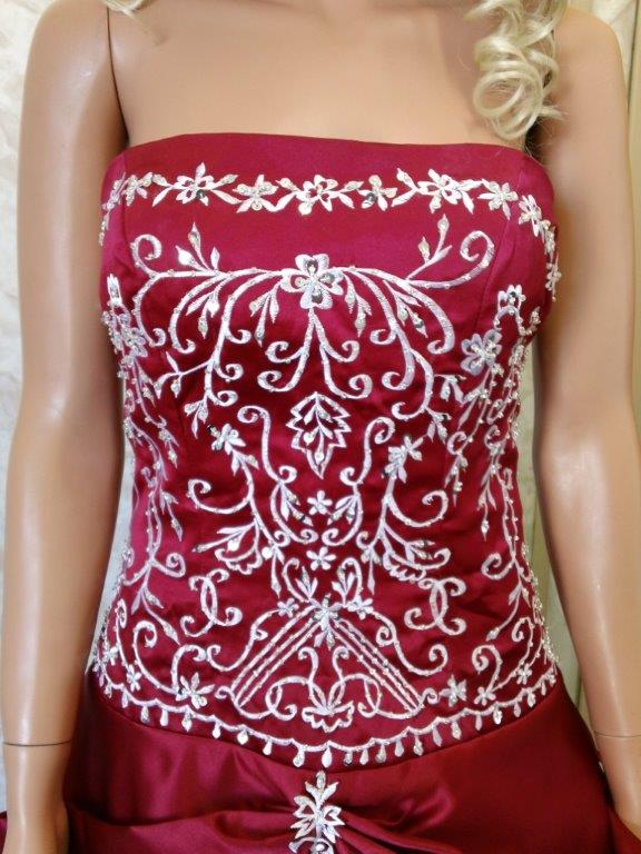 red and white wedding dress