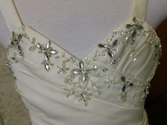 Flower girl dress with crystal beading