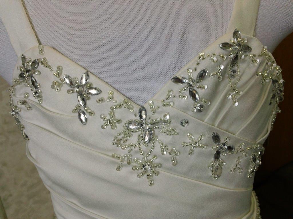 Flower girl dress with crystal beading