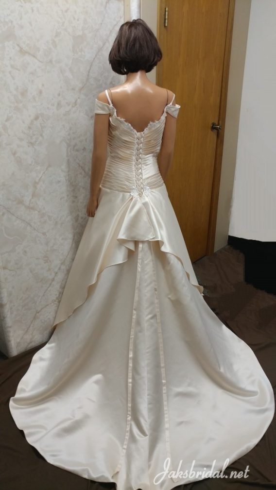 off shoulder wedding gown