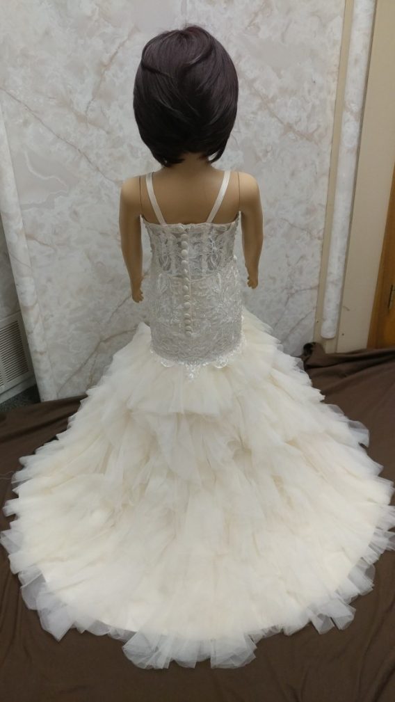 organza mermaid flower girl wedding dress