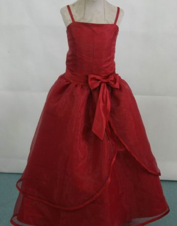 Spaghetti Strap Dresses for flower girls and junior bridesmaid Dresses. Tea length red dresses.
