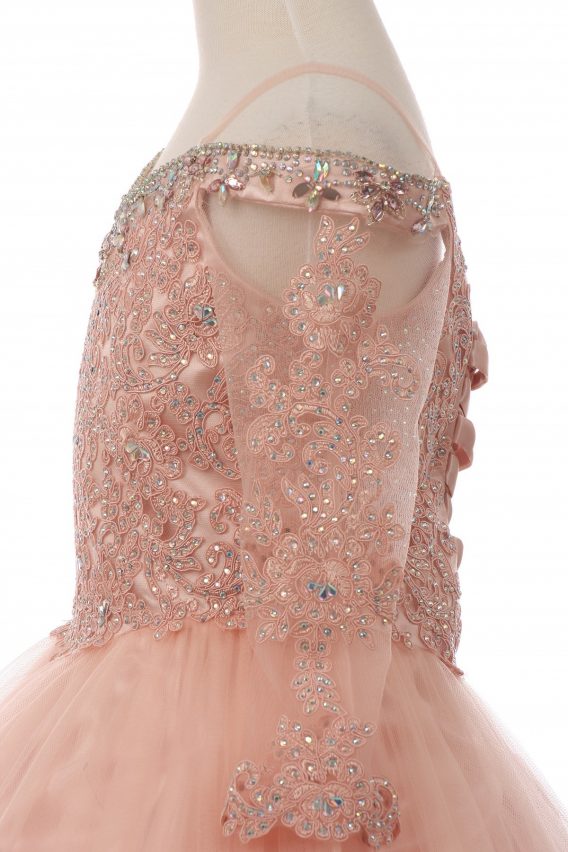lace beaded pageant dress