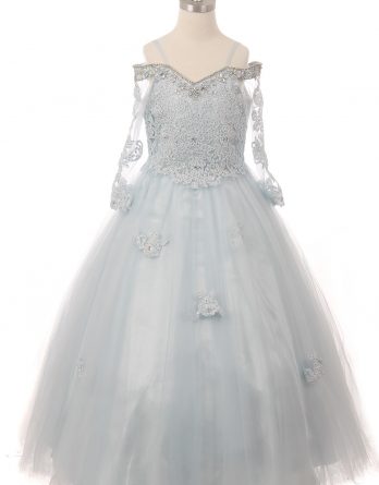 lace beaded pageant dress
