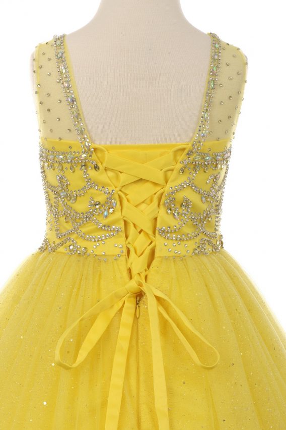 yellow pageant dresses for girls