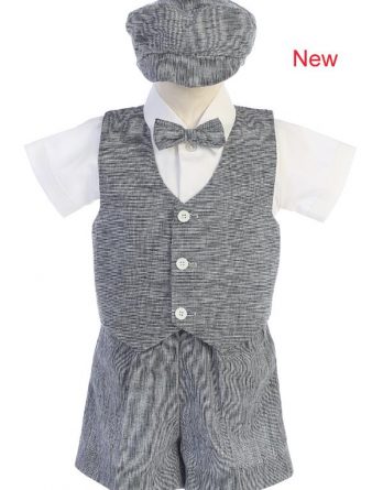 charcoal 5 piece boys formal shorts outfit