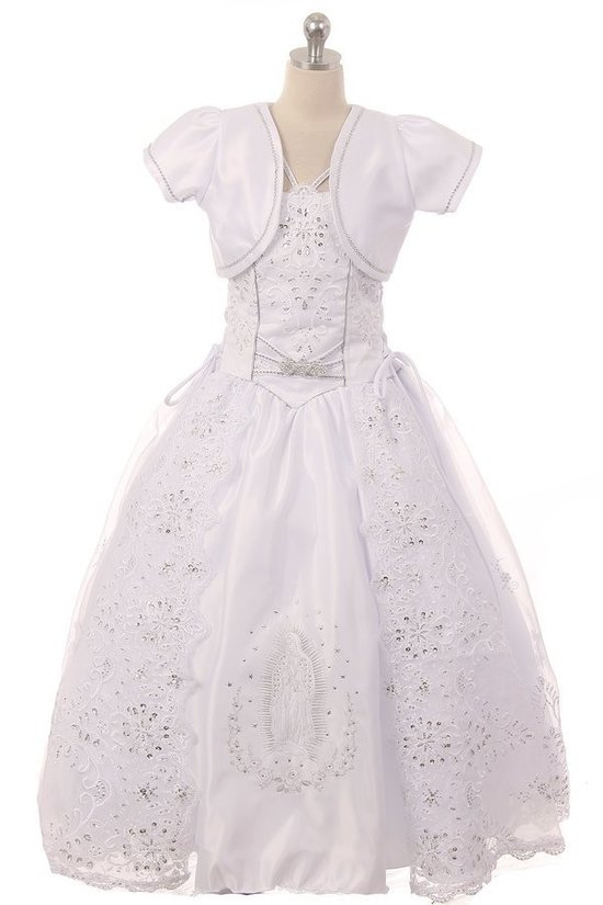 first communion dresses with virgin mary