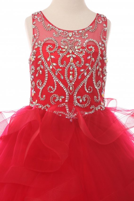 scarlet red pageant dresses for girls and juniors.