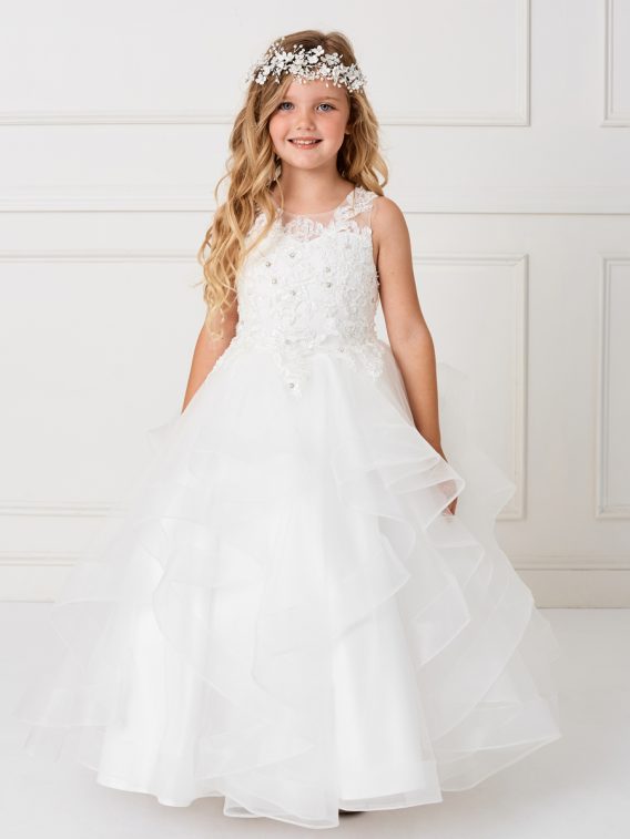 Girl Ivory Party Ball Gowns.