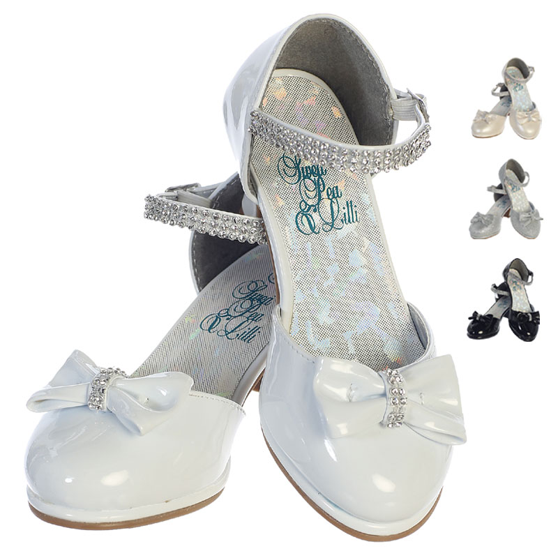 Girls' Glittery Low Block Heel Dress Shoes by Badgley Mishcka