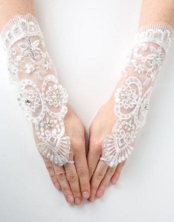 white fingerless gloves
