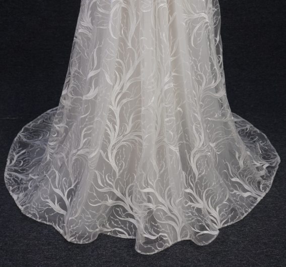 Vintage Bohemian Wedding Gown.  Sexy sheer lace A-line dress. Ivory beach wedding dress, bohemian lace dress, lace wedding dress, bridal gown, rustic wedding dress, vintage lace floral dress.