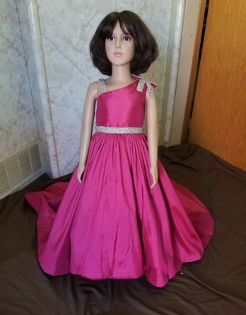 pink one-shoulder dress