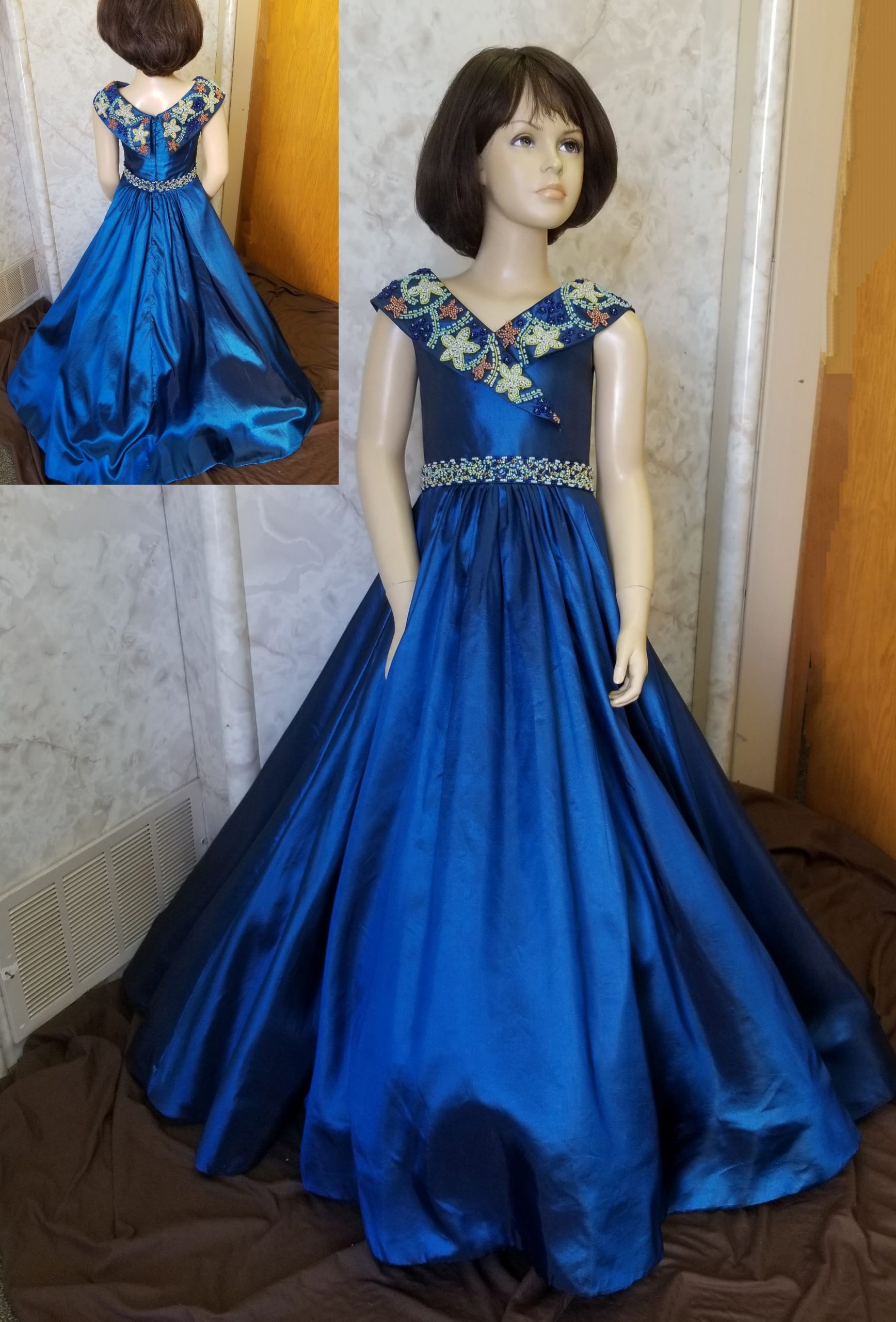 blue star dress both scaled
