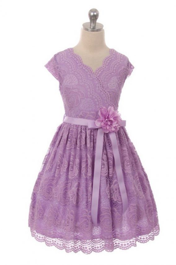 girls lilac lace dress