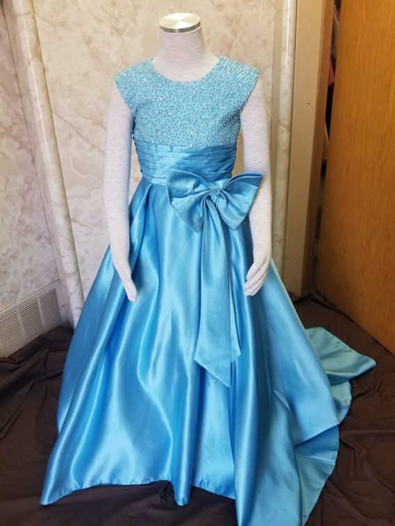 pearl beaded pageant dress