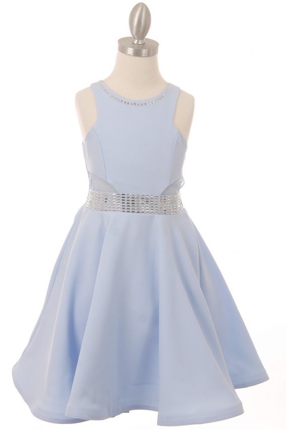 little girls blue shiny fall dress