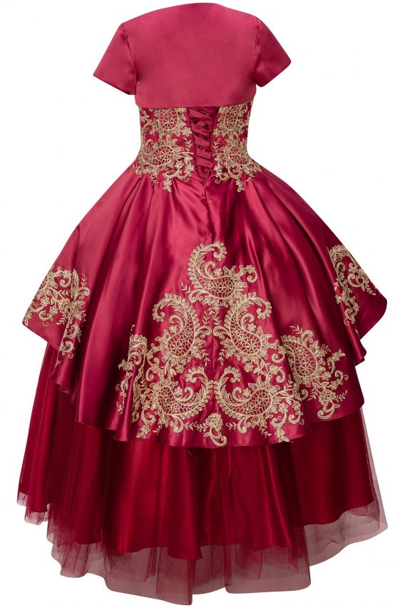 red and gold dress for little girl