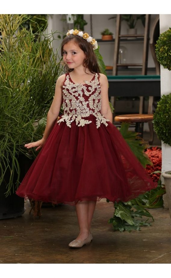 little girl burgundy dress