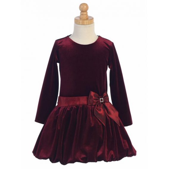 girls burgundy velvet holiday dress