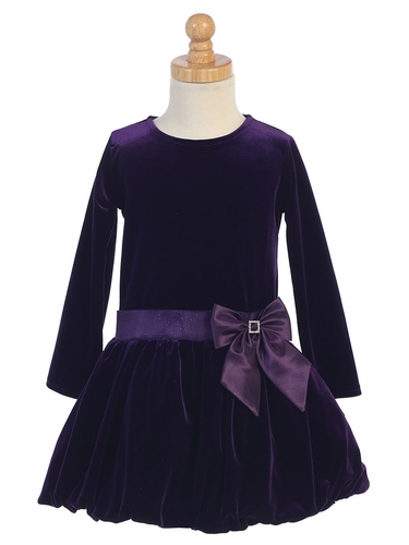 girls purple velvet holiday dress