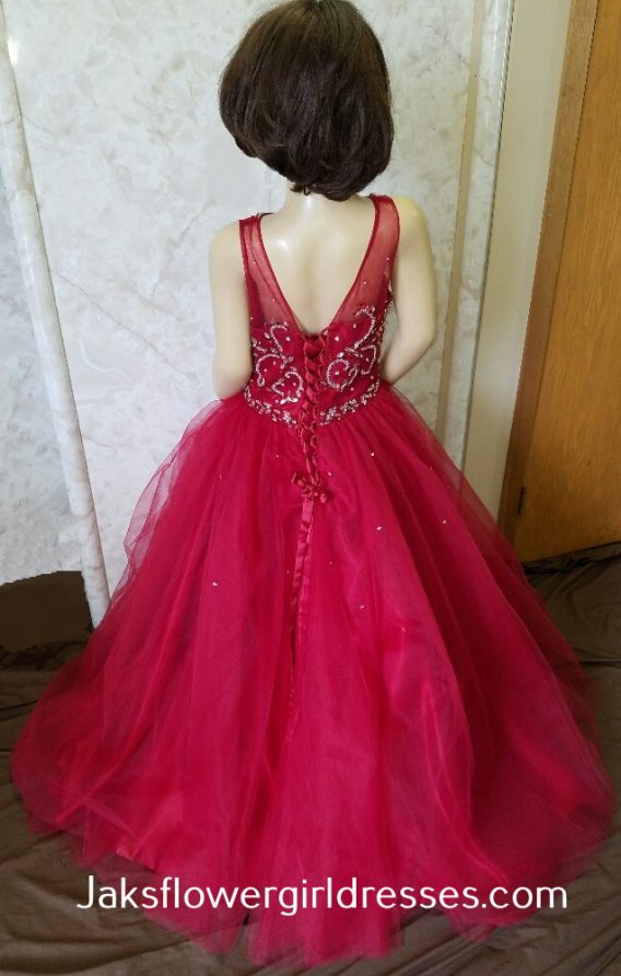 little girl red formal dress