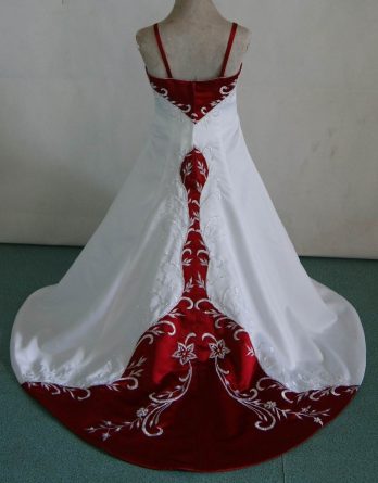 red and white baby flower girl dress