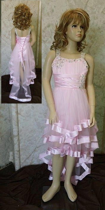 Pink High Low Girls Pageant Dresses