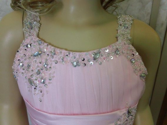 Pink High Low Girls Pageant Dress for 10-year-old